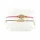 Fatma's Hand Auspicious Double Bracelet Pink