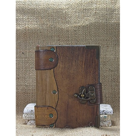Small Straight Brown Leather Covered Book
