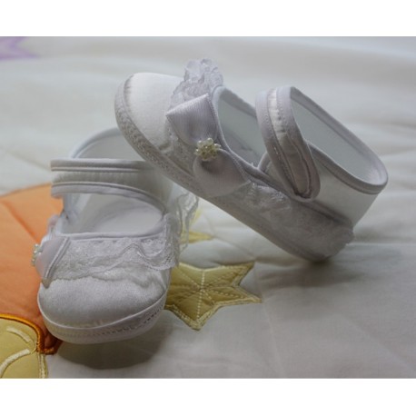 White Lace Baby Booties