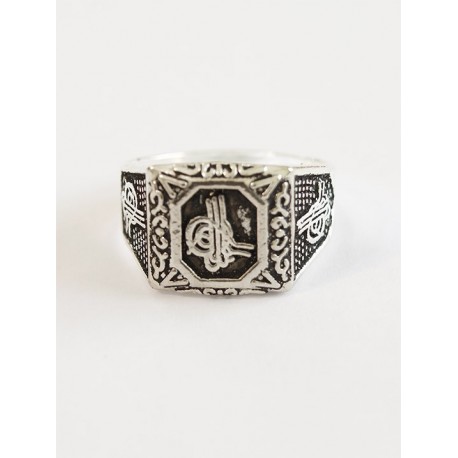 Square Silver Plated Men Ring