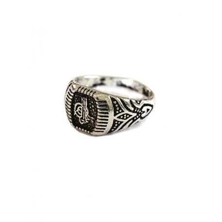 Silver Plated Oval Men Ring