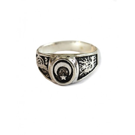Silver Plated Men Ring Round