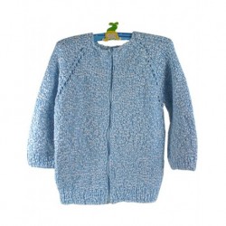 Childrens Cardigan In Blue Mercerize