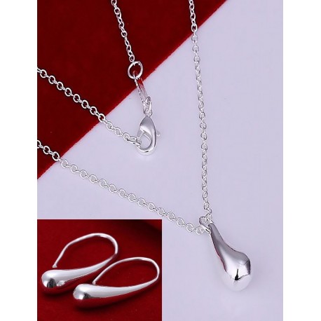Silver Team Necklace And Earrings Set