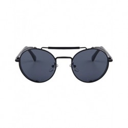 FashionMoon Gothic Model Black Framed Black Glazed Metal Edge Folding Model Unisex Sunglasses