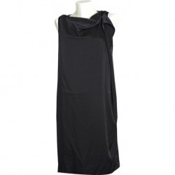 Mango Black Navy Asymmetric Dress