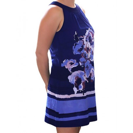 Dress Navy With Blue Flowers By Zero