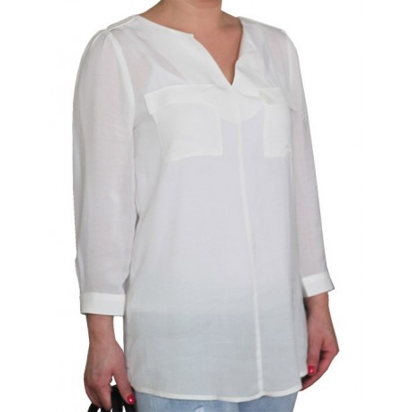White Blouse With Pockets By Zero