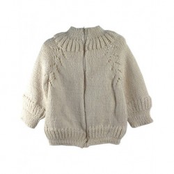 Baby Cardigan In Cream With Zip 1.Model