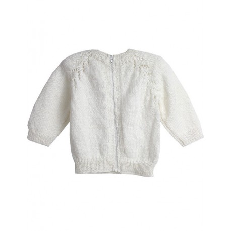 Baby Cardigan İn White With Zip