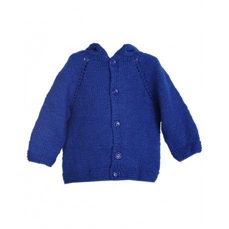 Baby Cardigan In Blue With Hood