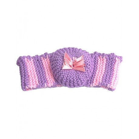Hair Band In Pink And Purple With Bow
