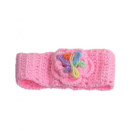 Baby Hair Band In Pink With Flower