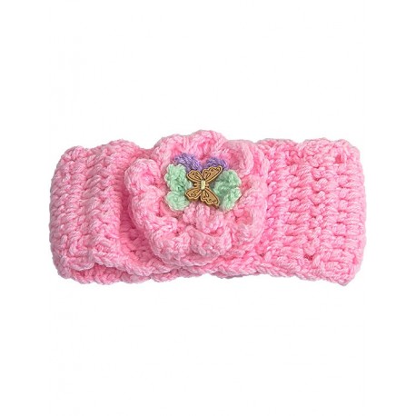 Baby Hair Band In Pink With Butterfly