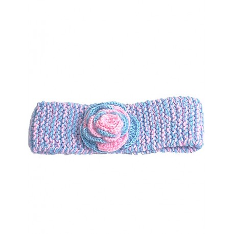 Hair Band In Pink And Pink And Blue Flower