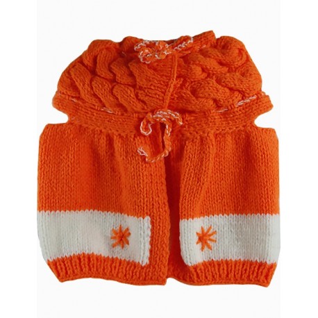 Baby Vest In Orange And White