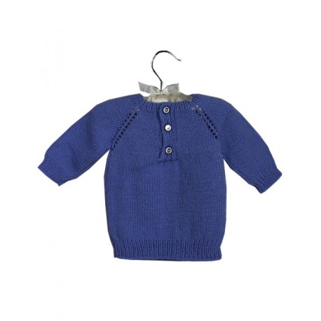 Baby Jumper In Blue With Pearly Buttons