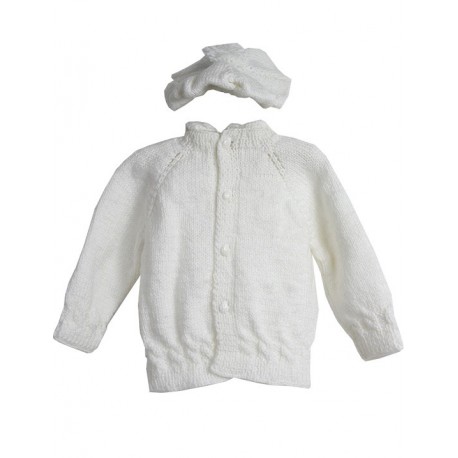 Baby Cardigan Set İn White