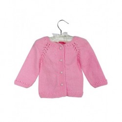 Baby Cardigan In Pink With Specially Made Buttons