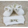 White Boaed Crown Patterned Baby Hat Boy