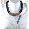 Leather Pendant Black Hair Braided Model