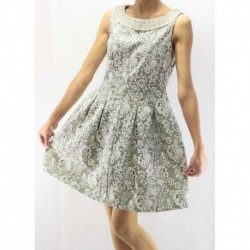 Jimmy Key Textured Dress With Stone Detail On Collar