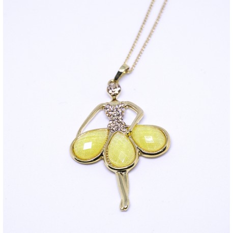 Ballerina Fashioned Yellow Minnie Pendant