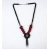 Custom Design Ethnic Model Red Needle Pendant Long Necklace