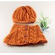 Childrens Knitted Hat Set In Orange Color