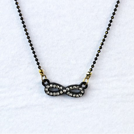 Black Chain Small Eternity Marked Necklace