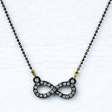 Black Chain Eternity Marked Necklace