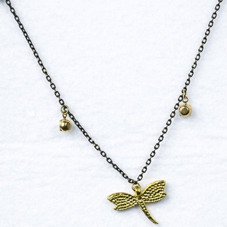 Black Chain Dragonfly Necklace