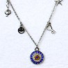 Silver Plated Chain Ring with Evil Eye Beads