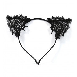 Lacy Cat Black Crown With Ear
