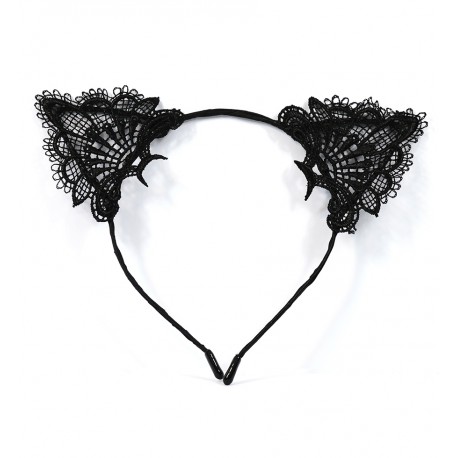 Lacy Cat Black Crown With Ear