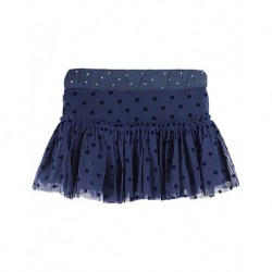 Zkids Navy Blue Polka Dottet Child Skirt