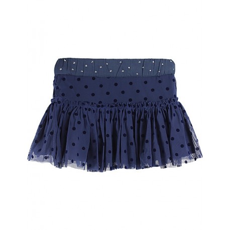 Zkids Navy Blue Polka Dottet Child Skirt