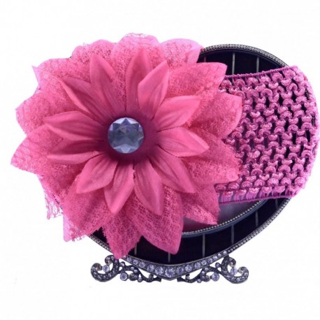 Dark Pink Daisy Hair Band