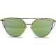 Gothic Steampunk Cat Model Green Mirrored Glass Metal Gold Framed Sunglasses