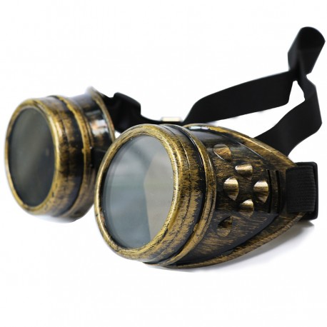 Gothic Steampunk Motorcu Model Siyah Camlı Antik Sarı Unisex Güneş Gözlüğü