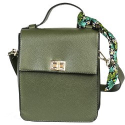 Cotton Model Khaki Green Small Rectangular Shoulder Bag