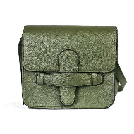 Cotton Model Khaki Green Small Square Shoulder Bag