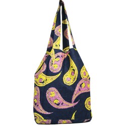 Design Pink and Yellow Shawl Patterned Jeans Bag 3