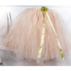 Pink Silvery Flower Children Tulle Skirt