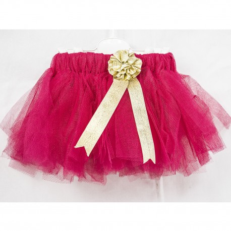 Baby Tül Skirt Candy Pink Color Simli Flower