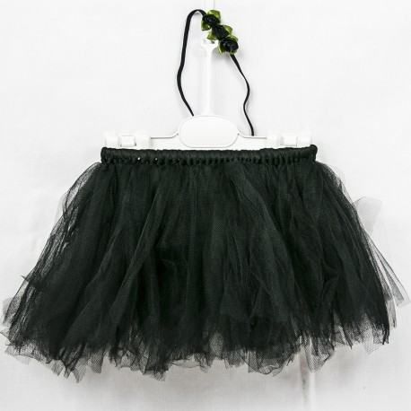 Baby Tulle Set Black Skirt with Hair Band