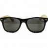 Fashion Moon Bamboo Handle Black Top Gun Frame Sunglasses