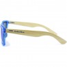 Fashion Moon Bamboo Handle Blue Top Gun Frame Blue Mirrored Sunglasses