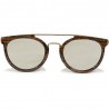 Fashion Moon Wooden Patterned Frame Mirrored Glass Sunglasses