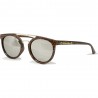 Fashion Moon Wooden Patterned Frame Mirrored Glass Sunglasses